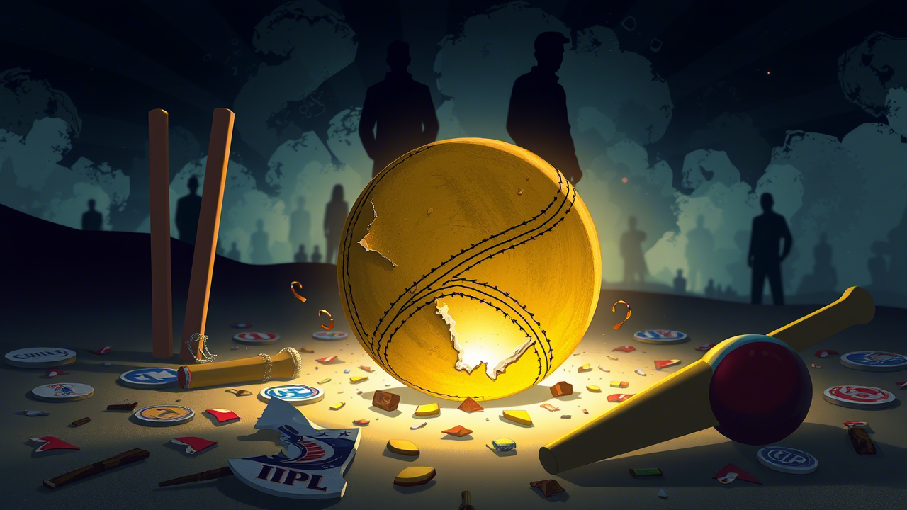 broken cricket ball